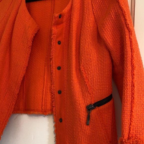 Orange tweed Zara Basics blazer - Picture 3 of 5